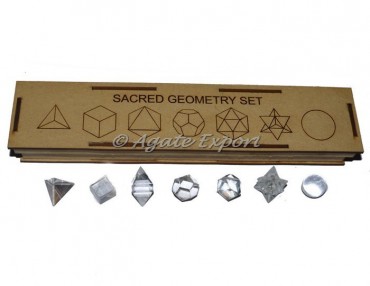 Crystal Quartz Carved Sacred Geometry Set