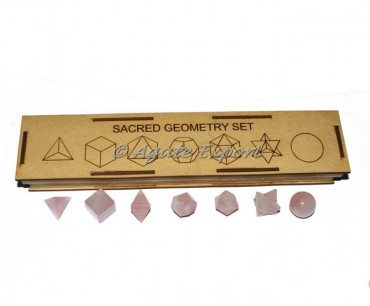 Rose Quartz Carved Sacred Geometry Set