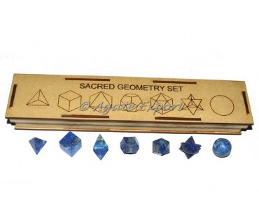 Lapis Lazuli Carved Sacred Geometry Set