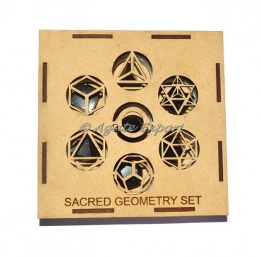 Black Agate Geometry Set With Square Gift Box