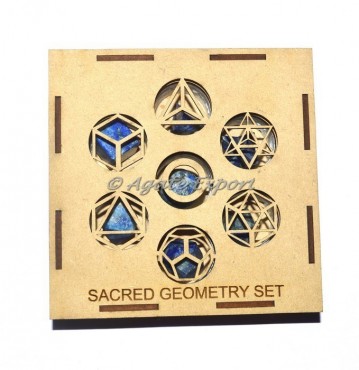Lapis Lazuli Geometry Set With Square Gift Box