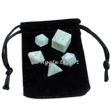 Amazonite Geometry Set with Velvet Pouch