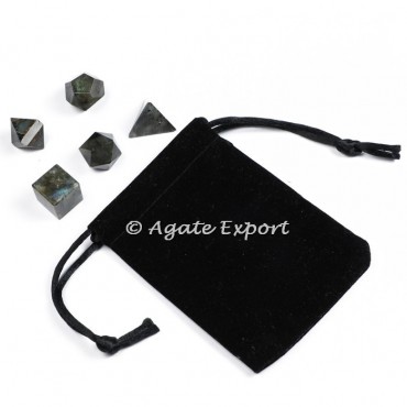 Labradolite Geometry Set with Velvet Pouch