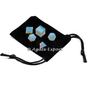Opalite Geometry Set with Velvet Pouch