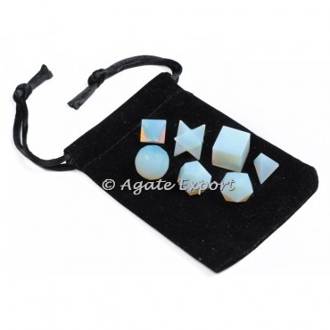 Opalite 7 Pcs Geometry Set with Velvet Pouch