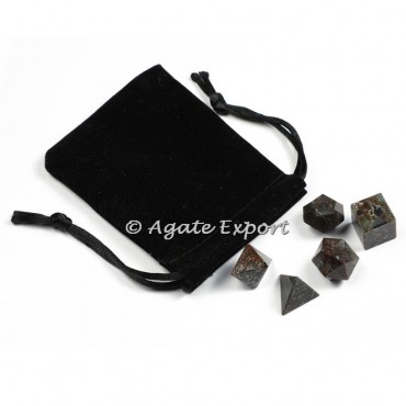 Blood Stone Geometry Set with Velvet Pouch
