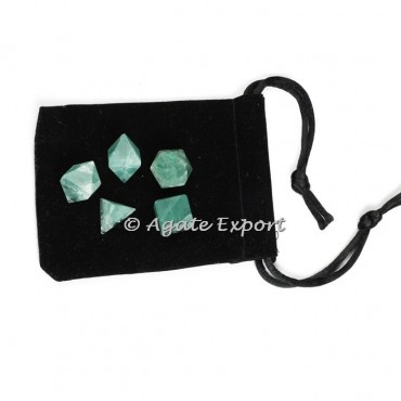 Green Aventurine Geometry Set with Velvet Pouch