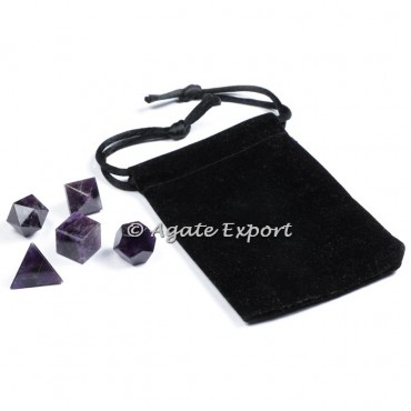 Amethyst Geometry Set with Velvet Pouch