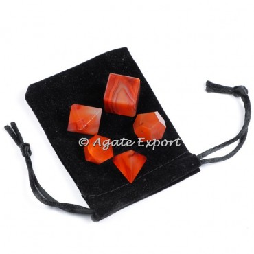 Banded Agate Geometry Set with Velvet Pouch