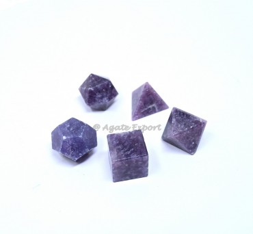 Lepidolite Geometry Set 5 Pcs