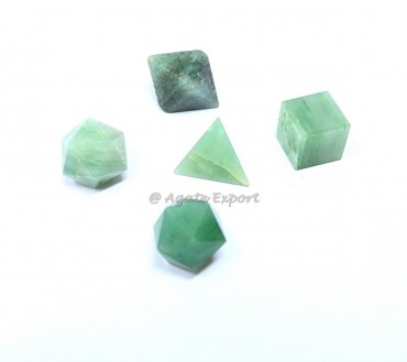 Green Aventurine Geometry Set 5 Pcs