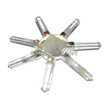 Clear Quartz Pyramid with Chakra Cab Generator