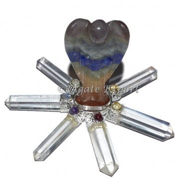 Crystal Quartz point with Chakra Bonded Angel Generator