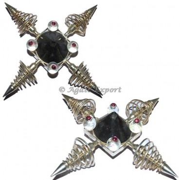 Black Tourmaline Brass Healing Energy Generator
