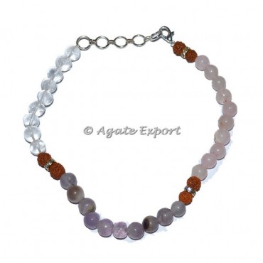 Crystal-Rose-Amethyst Quartz Anklet