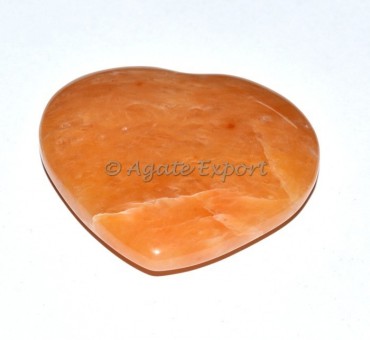 Peach Aventurine Puffy Heart