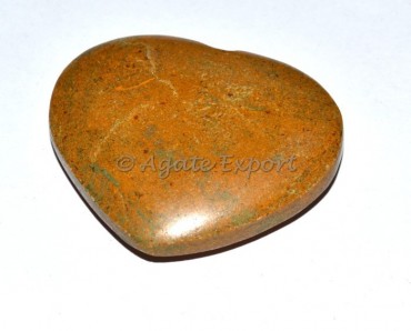 Yellow Jasper Stone Puffy Hearts