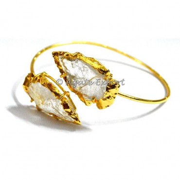 Crystal Quartz Arrowheads Bangle