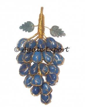 Moss Agate & Blue Onex Grapes Decoration