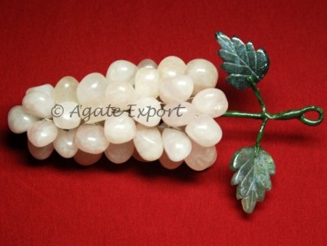Rose Quartz & Moss Agate HandMade Grapes