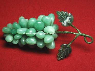 Green Aventurine Hand Made Grapes Decoration