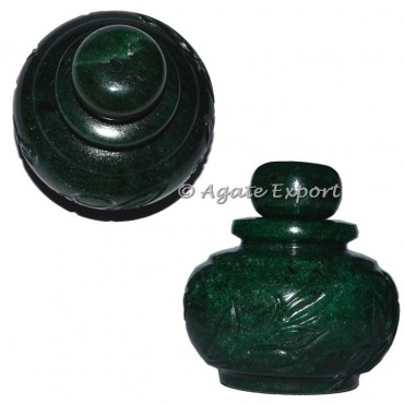 Green Jade Handmade Carved Bottle