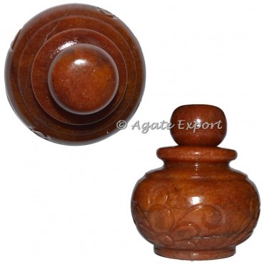Peach aventurine Handmade Carved Bottle