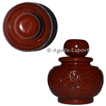 Red Jasper Handmade Carved Bottle