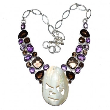 Smokey Quartz and Amethyst Gemstone Healing Neckla