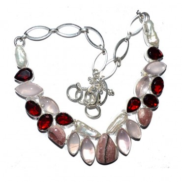 Pink Quartz with Rhodolite Healing Bracelets