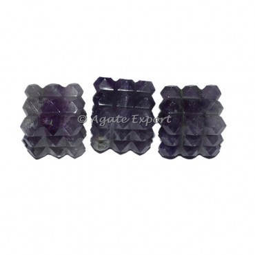 Amethyst Lemurian 54 Pyramid Power Cube