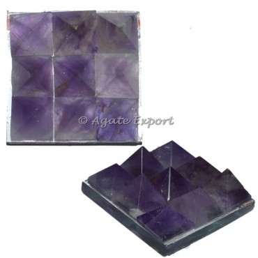 Amethyst Nine Planet Vaastu Pyramid Plate