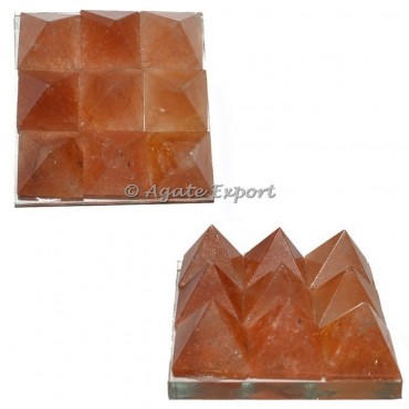 Peach Aventurine Nine Planet Vaastu Pyramid Plate