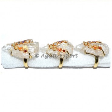 Crystal Arrowheads Chakra Ring