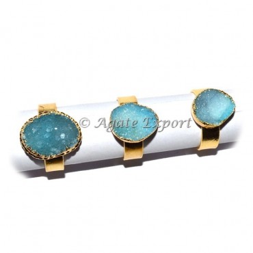 Oval Shape Agate Druzy Ring