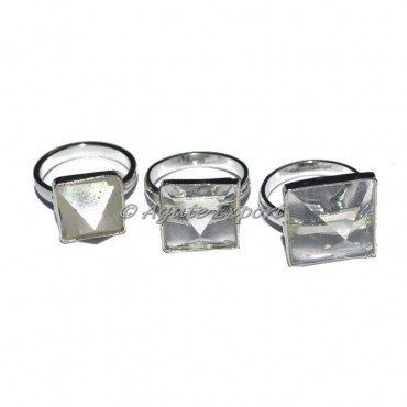 Crystal Quartz Pyramid Ring