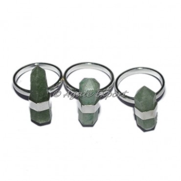 Green Aventurine Double Terminated Point Ring