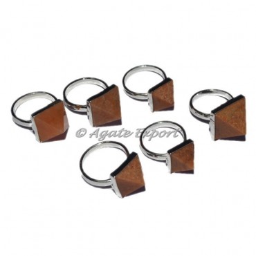 Red Carnelian Pyramid Ring