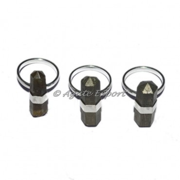 Pyrite Double Terminated Point Ring