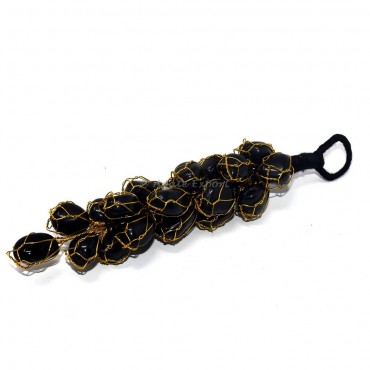 Black Agate Tumble Wall Hanging for Good Luck