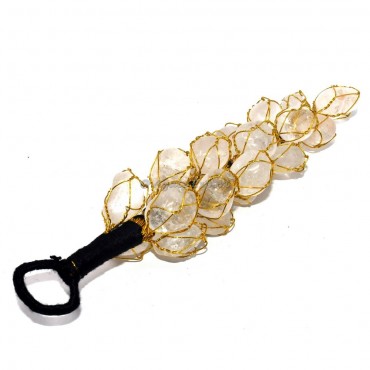 Car Healing for Office & Home Natural Stone Clear Quartz Tumbled Hanging