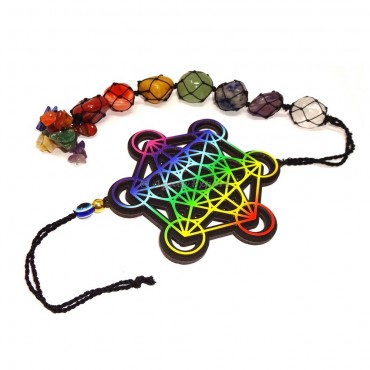 7 Chakra Tumbled With Metatron Hanging For Healing for Office & Home