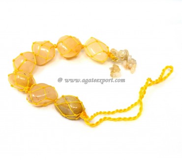 Golden Quartz Tumbled Stones for Car Hanging and Door Hanging