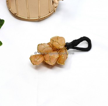 Golden Quartz Tumbled Stones for Car Hanging and Door Hanging