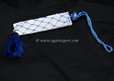 Selenite Rough With Blue Thread Wired Hanging for Home And Car