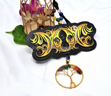 Goddess Moon With 7 Chakra Tree Of Life Hanging For Home And Car Decor