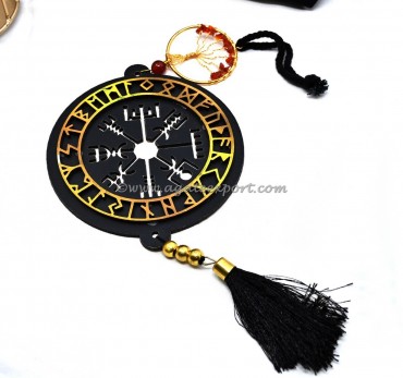 Runic Symbol With Tree Of Life Hanging For Home And Car Decor