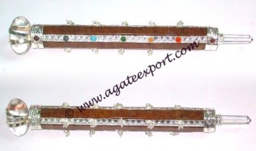 Golden Quartz Hand Made Metal Chakra Wands.