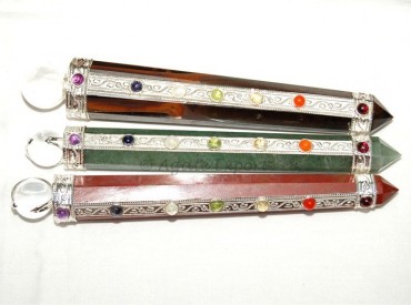 Mix Gemstone Seven Chakra Obelisk Wand