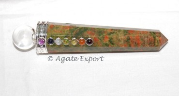 Unakite Chakra Healing Wands
